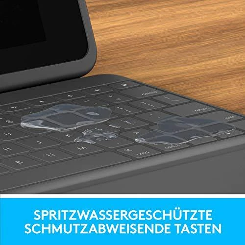 Logitech Rugged Folio mobiliojo įrenginio klaviatūra QWERTZ Vokiečių Grafitas C tipo USB