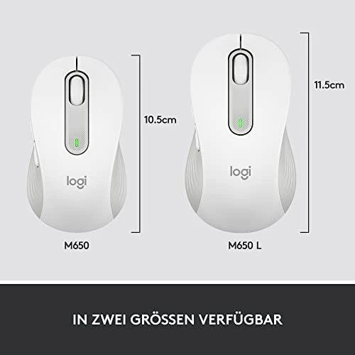 LOGITECH Signature M650 verslui Pelė wireless Bluetooth 2.4 GHz Bolt USB receiver off-baltas