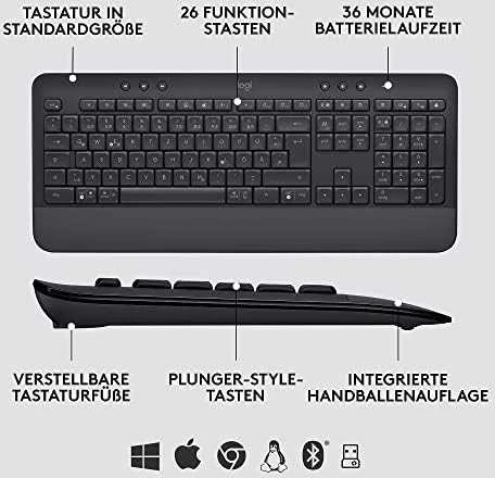Klaviatūra „Logitech“ klaviatūros ir pelės rinkinys MK650 - grafito spalvos