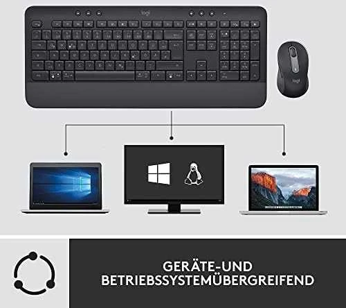 Klaviatūra „Logitech“ klaviatūros ir pelės rinkinys MK650 - grafito spalvos