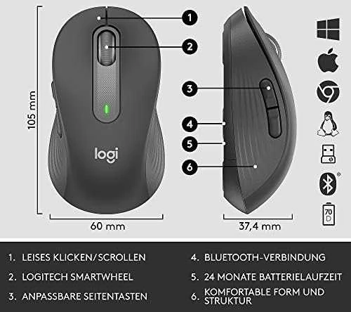 Klaviatūra „Logitech“ klaviatūros ir pelės rinkinys MK650 - grafito spalvos
