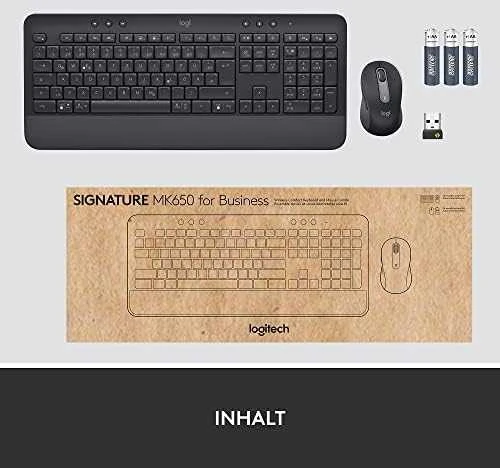 Klaviatūra „Logitech“ klaviatūros ir pelės rinkinys MK650 - grafito spalvos