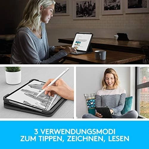 Logitech Slim Folio QWERTZ Vokiečių Grafitas „Bluetooth“