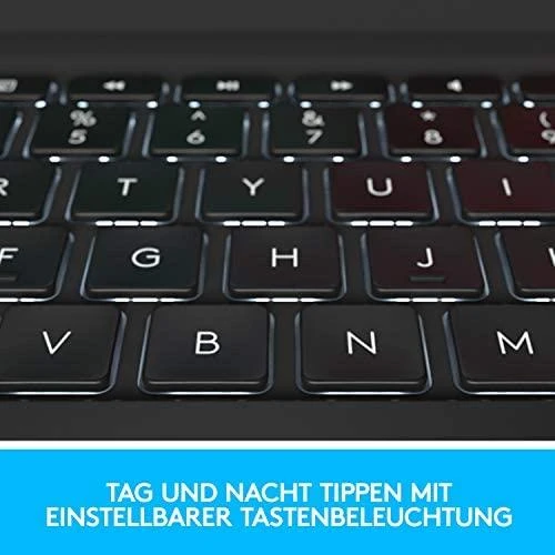 Logitech Slim Folio QWERTZ Vokiečių Grafitas „Bluetooth“