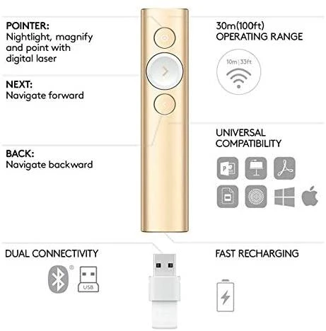 LOGITECH Spotlight Presentation nuotolinio valdymo pultas – SLATE