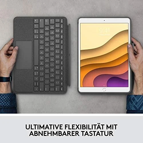 Logitech Combo Touch mobiliojo įrenginio klaviatūra QWERTZ Vokiečių Grafitas Smart Connector
