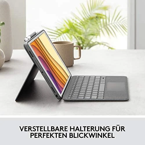 Logitech Combo Touch mobiliojo įrenginio klaviatūra QWERTZ Vokiečių Grafitas Smart Connector