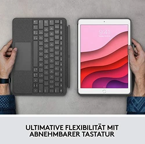 Logitech Combo Touch mobiliojo įrenginio klaviatūra QWERTZ Vokiečių Grafitas Smart Connector