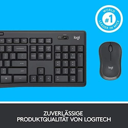 Tyli belaidė Klaviatūra su pele Logitech MK295, DE išdėstymas