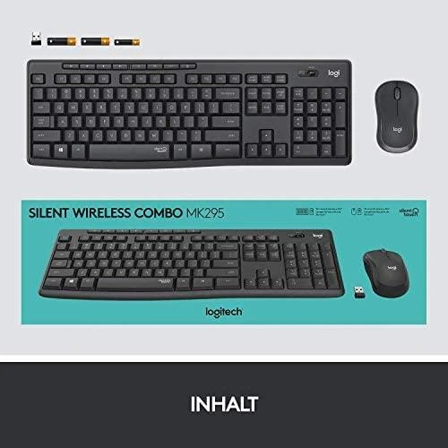 Tyli belaidė Klaviatūra su pele Logitech MK295, DE išdėstymas