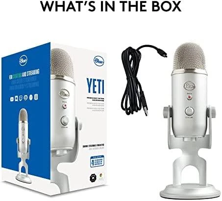 Blue Logitech G Mėlyna Yeti (Sidabrinis) kondensatorinis mikrofonas