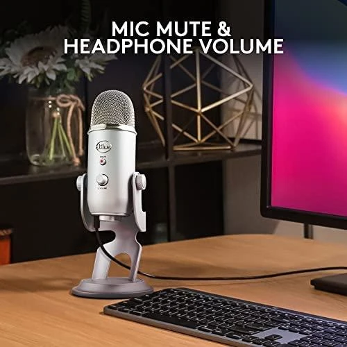 Blue Logitech G Mėlyna Yeti (Sidabrinis) kondensatorinis mikrofonas