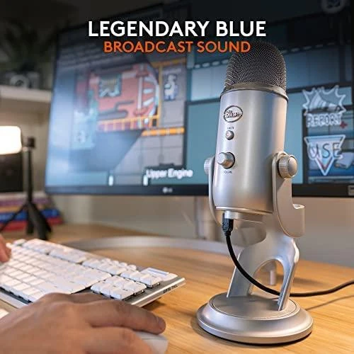 Blue Logitech G Mėlyna Yeti (Sidabrinis) kondensatorinis mikrofonas