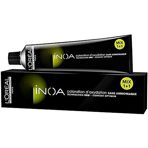 L‘Oreal iNOA plaukų dažai juodoje pakuotėje