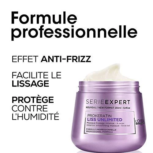 L'Oreal Professionnel Serie Expert Liss Unlimited plaukų kaukė „Kreminis“ glotninimui, 250 ml