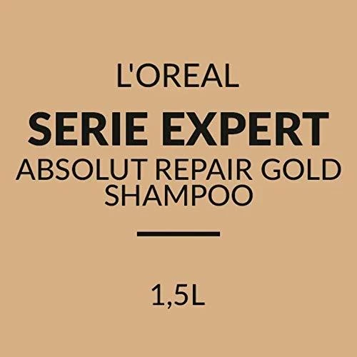 L'Oreal Professionnel Serie Expert Absolut Repair Protein + Gold Quinoa plaukų šampūnas akimirksniu atnaujina paviršių, 1500 ml