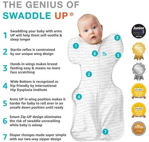 Love To Dream Otulacz Swaddle UP - dydis S - balta - ETAP 1 Original