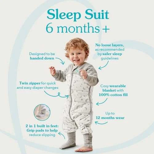 Pižama Love To Dream - 12-24 m - balta, księżyc - ETAP 3 2,5 TOG