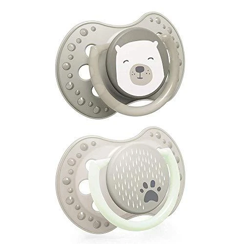 LOVI dinaminis silikoninis čiulptukas BUDDY BEAR, 6-18 mėn., 2 vnt., 22/865