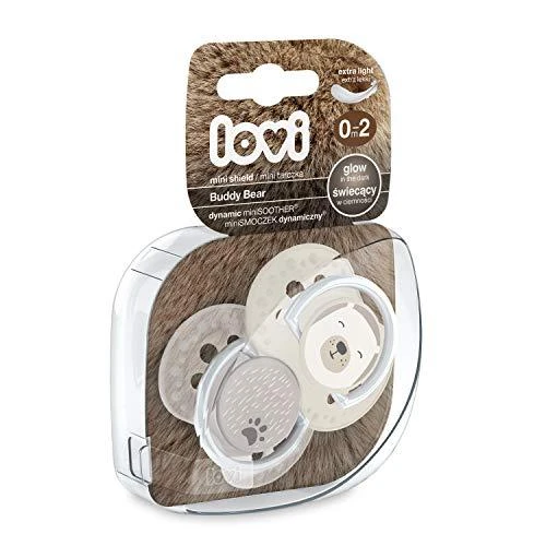 LOVI dinaminis silikoninis čiulptukas BUDDY BEAR, 0-2 mėn., 2 vnt., 22/862