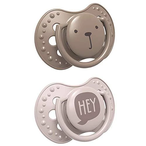 LOVI silikoninis dinaminis čiulptukas HEY GIRL, 6-18m, 2 vnt, ruda, 22/887merg