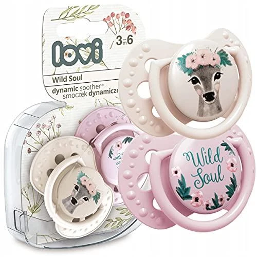 LOVI silikoniniai dinaminiai čiulptukai WILD SOUL GIRL, 3-6 mėn., 2 vnt., 22/883merg.