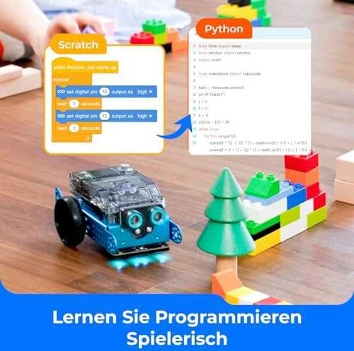 Konstruktorius edukacinis robotas mBot2 mėlynas Makeblock