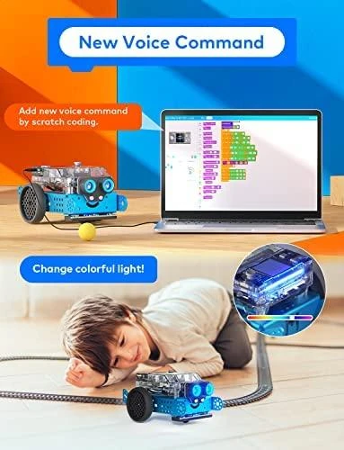 Konstruktorius edukacinis robotas mBot2 mėlynas Makeblock