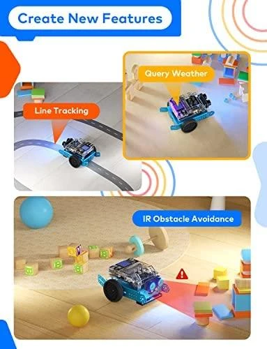 Konstruktorius edukacinis robotas mBot2 mėlynas Makeblock