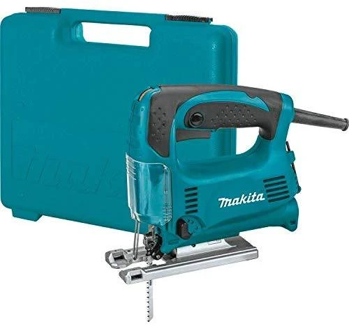 Makita 4329K Siaurapjūklis, 450 W, 65 mm, 500-3100 min-1, 3-jų pakopų švytuoklinis judesys, lagaminas 1,9kg