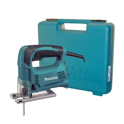 Makita 4329K Siaurapjūklis, 450 W, 65 mm, 500-3100 min-1, 3-jų pakopų švytuoklinis judesys, lagaminas 1,9kg
