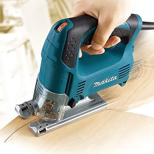 Makita 4329K Siaurapjūklis, 450 W, 65 mm, 500-3100 min-1, 3-jų pakopų švytuoklinis judesys, lagaminas 1,9kg
