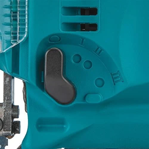 Makita 4329K Siaurapjūklis, 450 W, 65 mm, 500-3100 min-1, 3-jų pakopų švytuoklinis judesys, lagaminas 1,9kg