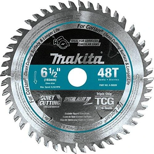 Makita T.C.T. pjūklas SPECIALIZED 165X2X20mm 5° T48 B-56801 T.C.T • 165 x20 mm • T48 • 5° • Corian'ui