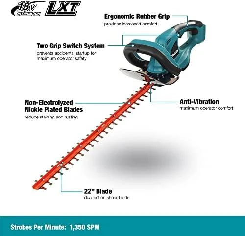 Makita DUH523Z Akumuliatorinės gyvatvorių žirklės, 18V Li-ion, 520mm , Be akumuliatorių ir kroviklio!