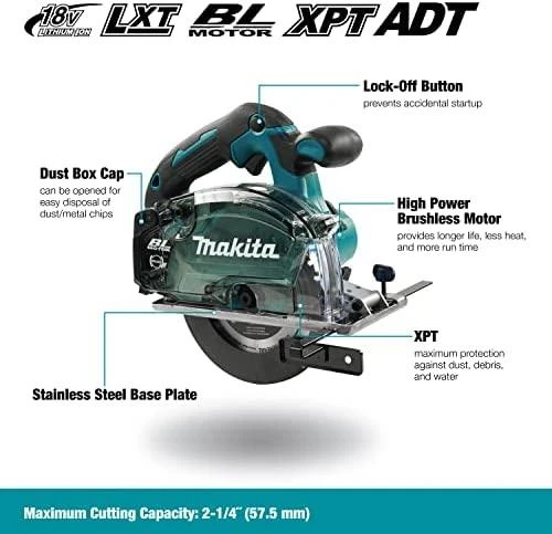 Makita DCS553Z Akumuliatorinis rankinis metalo pjūklas, 18 V, 57,5mm, ø150mm, Be akumuliatorių ir kroviklio!