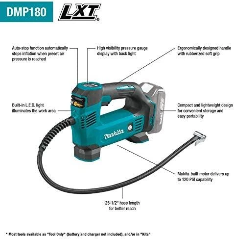 Makita DMP180Z Akumuliatorinis kompresorius 18V MAX, komplektuojama be akumuliatorių ir kroviklio!