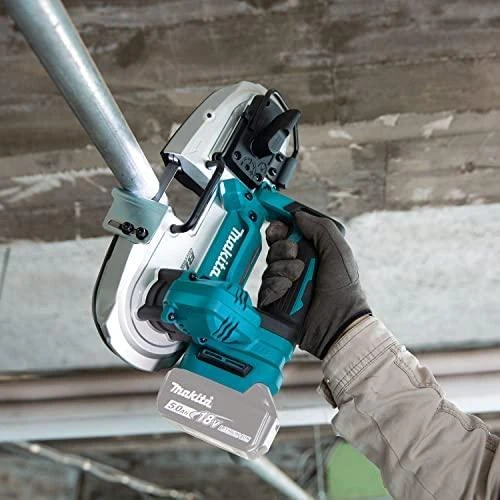 Makita DPB183Z Akumuliatorinis juostinis pjūklas, 66x66 mm,18V, aliuminio, Be akumuliatorių ir kroviklio!