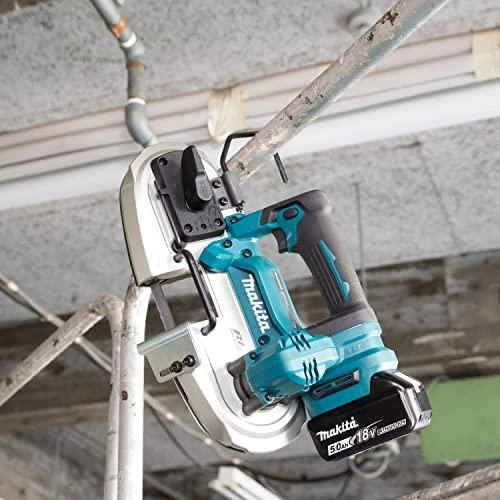 Makita DPB183Z Akumuliatorinis juostinis pjūklas, 66x66 mm,18V, aliuminio, Be akumuliatorių ir kroviklio!