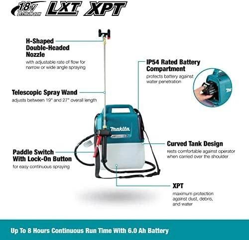 Makita akumuliatorinis sodo purkštuvas DUS054Z, 18V, 5 l, be akumuliatoriaus ir kroviklio