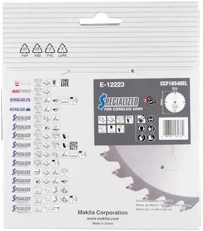 Makita T.C.T. pjūklas 165X1.5X20mm 15° T40 EFFICUT klijuotoms plokštėms E-12223