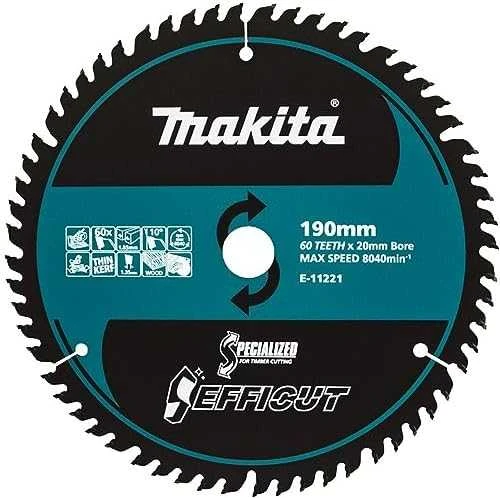 Makita E-11162 T.C.T. pjūklas 190X20X1,85mm 10° T60 EFFICUT