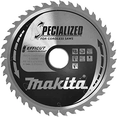 Makita T.C.T. pjūklas 185X1.5X30mm 15° T40 EFFICUT klijuotoms plokštėms E-12170
