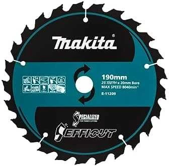 Makita T.C.T. pjūklas 190X20X1,85mm 10° T25 EFFICUT E-11140