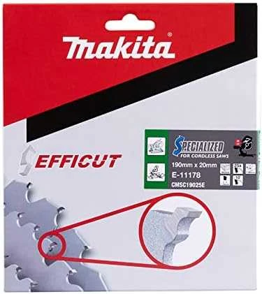 Makita T.C.T. pjūklas 190X20X1,85mm 10° T25 EFFICUT E-11140