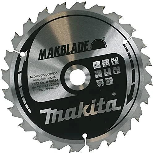 Makita T.C.T. pjūklas MAKBLADE 216X2.4X30mm 5° T24 B-08903 T.C.T • 216 x30 mm • T24 • 5° • Medienai