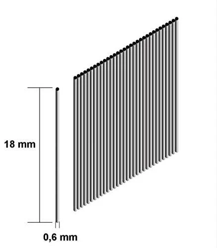 Makita Smeigės 0,6X18MM, Plienas P18, 10.000 Vnt. F-31825 Smeigės 0,6X18MM, Plienas P18, 10.000 Vnt. BPT350, BPT351, AF500HP