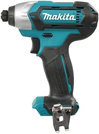 Makita TD110DZ suktuvas, dešinysis profilis su laikikliu
