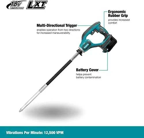 Makita DVR850Z Akumuliatorinis giluminis vibratorius, 18 V, 2400 mm, Be akumuliatorių ir kroviklio!