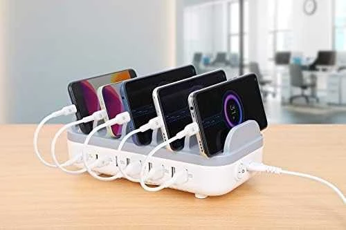 Manhattan įkrovimo stotis su penkiais telefonais